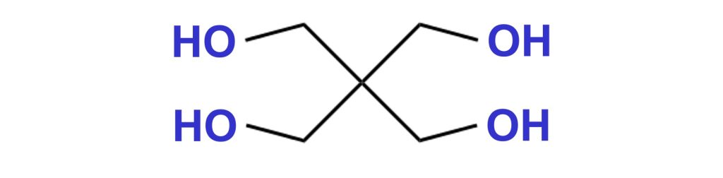 季戊四醇的化学结构。